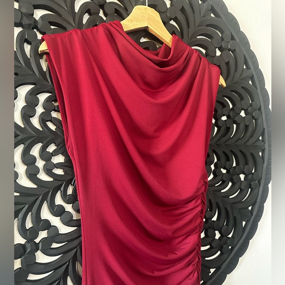 VICI Burgundy Rouched Maxi Dress - Picture 3 of 5